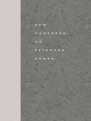 cover image of Dem Andenken an Reinhard Dohrn